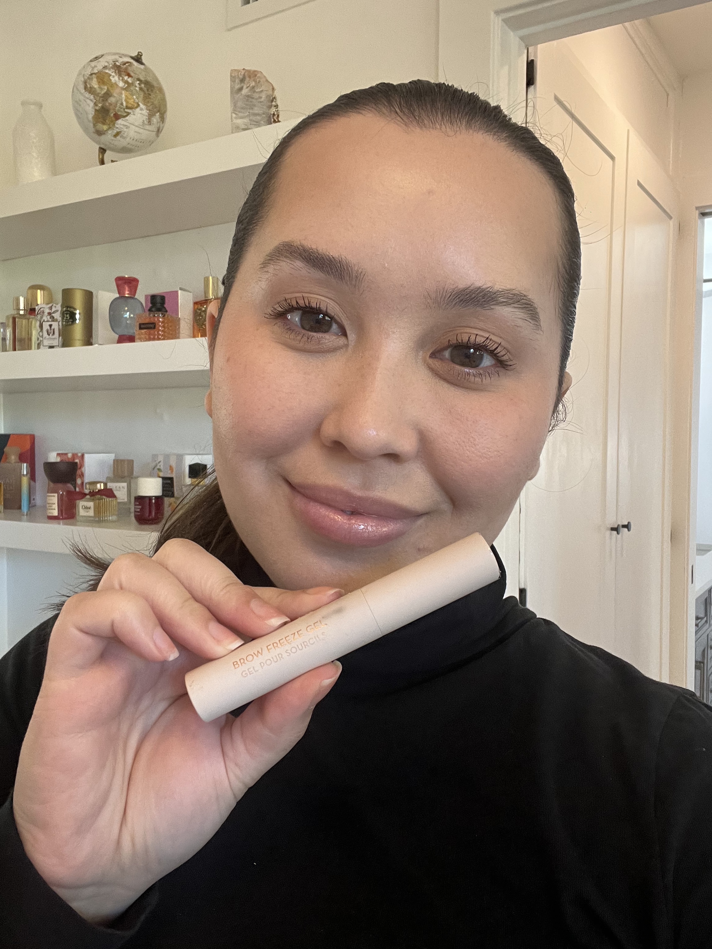 Catharine Malzahn testing Anastasia Beverly Hills Brow Freeze Gel