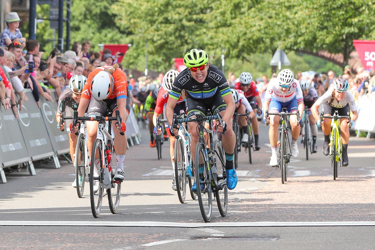 Alison Jackson of TIBCO-Silicon Valley Bank cycling team wins stage 2.