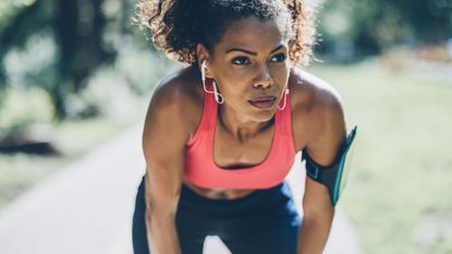 Sportswoman resting