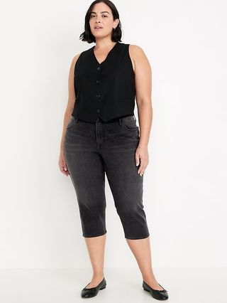 Mid-Rise Wow Capri Jeans