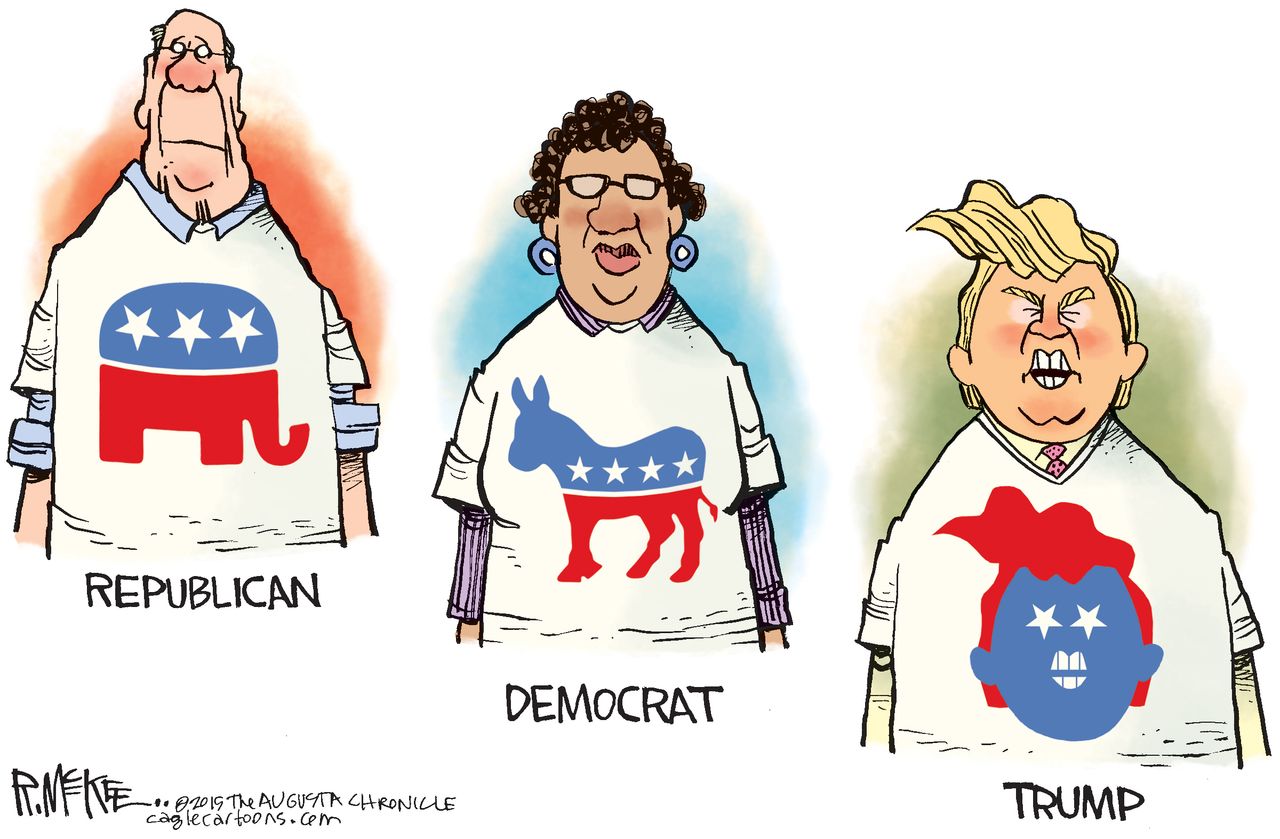 Political cartoon U.S. Donald Trump 2016