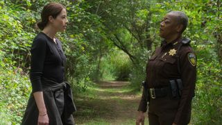 Michelle Monaghan as Gina McCleary, Karen Robinson as Sheriff Floss in episode 101 of Echoes