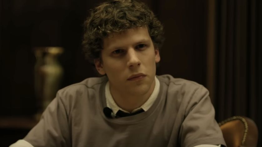 Jesse Eisenberg scowling as Mark Zuckerberg in The Social Network