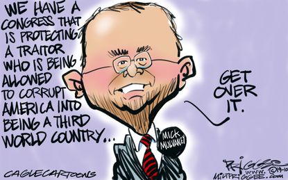 Political Cartoon U.S. Congress Mulvaney Trump