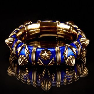 Enamel and 18ct gold bracelet by Jean Schlumberger