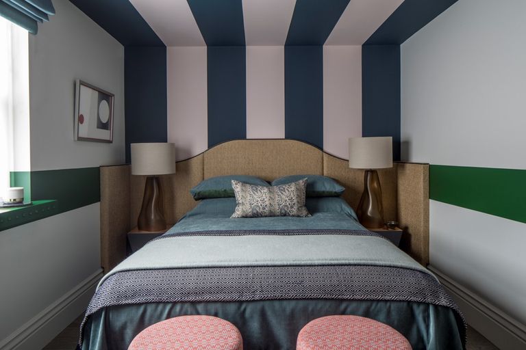 Take your wall stripes to new levels by placing them on the fifth wall