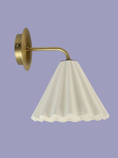 Monroe Porcelain Wall Light White & Brushed Gold