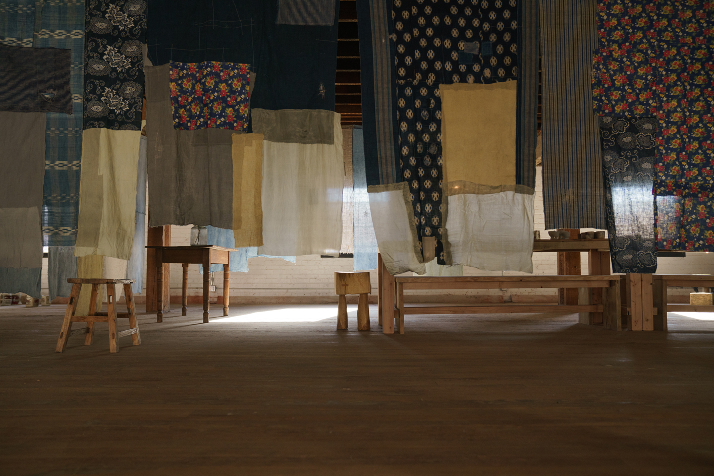 Tiwa Select / Megumi Shauna Ari, Large Noren, natural fabric, vintage textile,