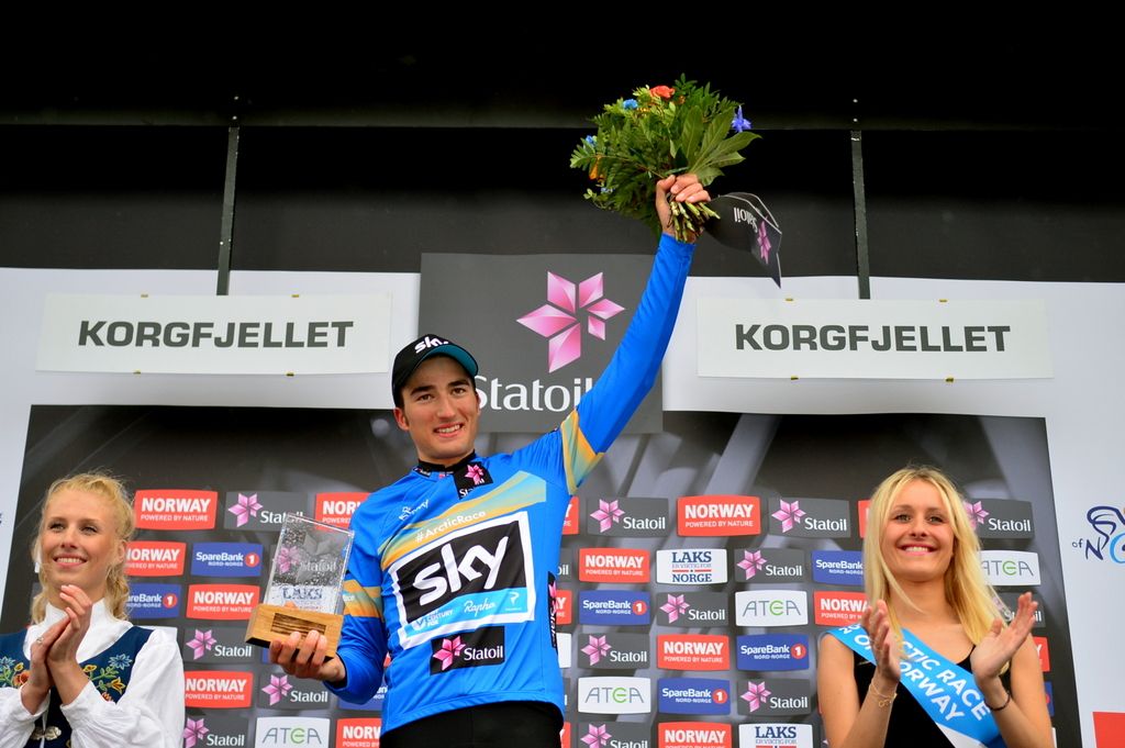 New race leader Gianni Moscon (Team Sky)