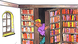 Shelf, Publication, Animation, Animated cartoon, Shelving, Cartoon, Bookcase, Library, Book, Fiction,