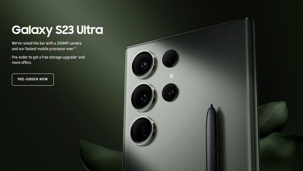 S23 Ultra ad on Samsung