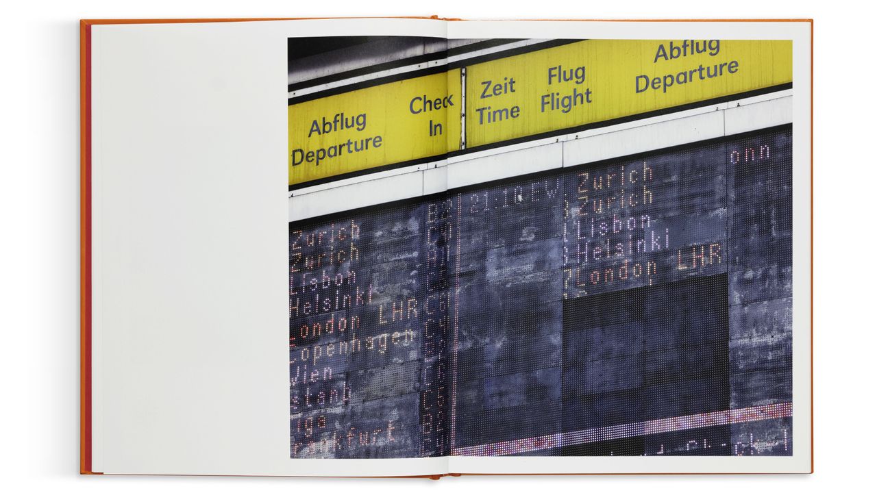 a book on Berlin’s Tegel Airport, titled FLUGHAFEN BERLIN-TEGEL, showing here a spread