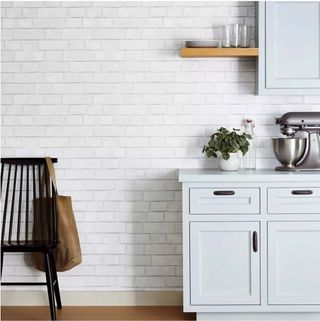 white textured brick wallpaper from Target