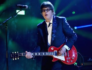 Elliot Easton performs with the Cars Saturday night at the Rock and Roll Hall of Fame in Cleveland.