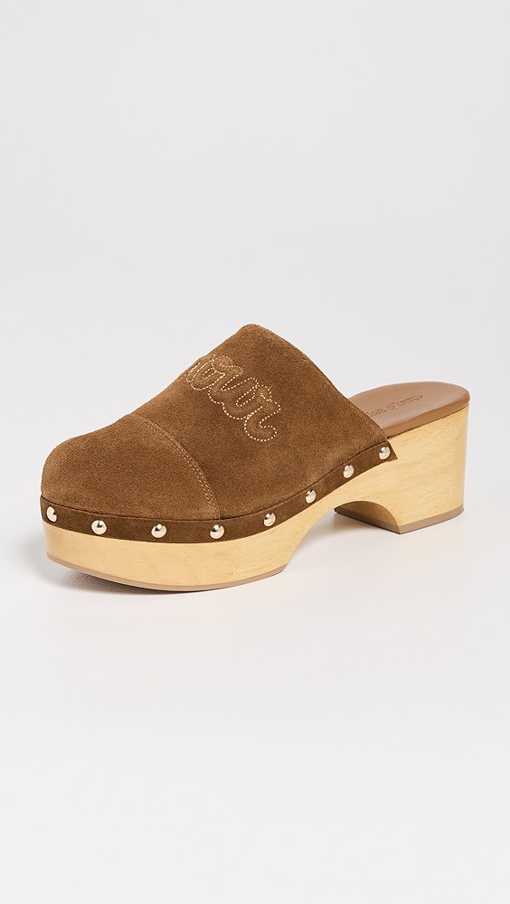 Cinq à Sept Sydney Studded Suede Clogs