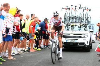 Ben O'Connor (AG2R Citroën) battling his way up Mont Ventoux during stage 11 of the Tour de France