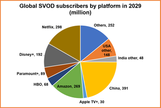 Chart showing largest SVOD players in 2023