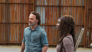 Andrew Lincoln and Danai Gurira (Rick and Michonne) in The Walking Dead: The Ones Who Live