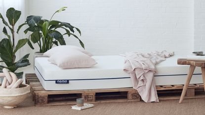 The Millbrook Bed Company Nemo mattress laid on a wooden pallet