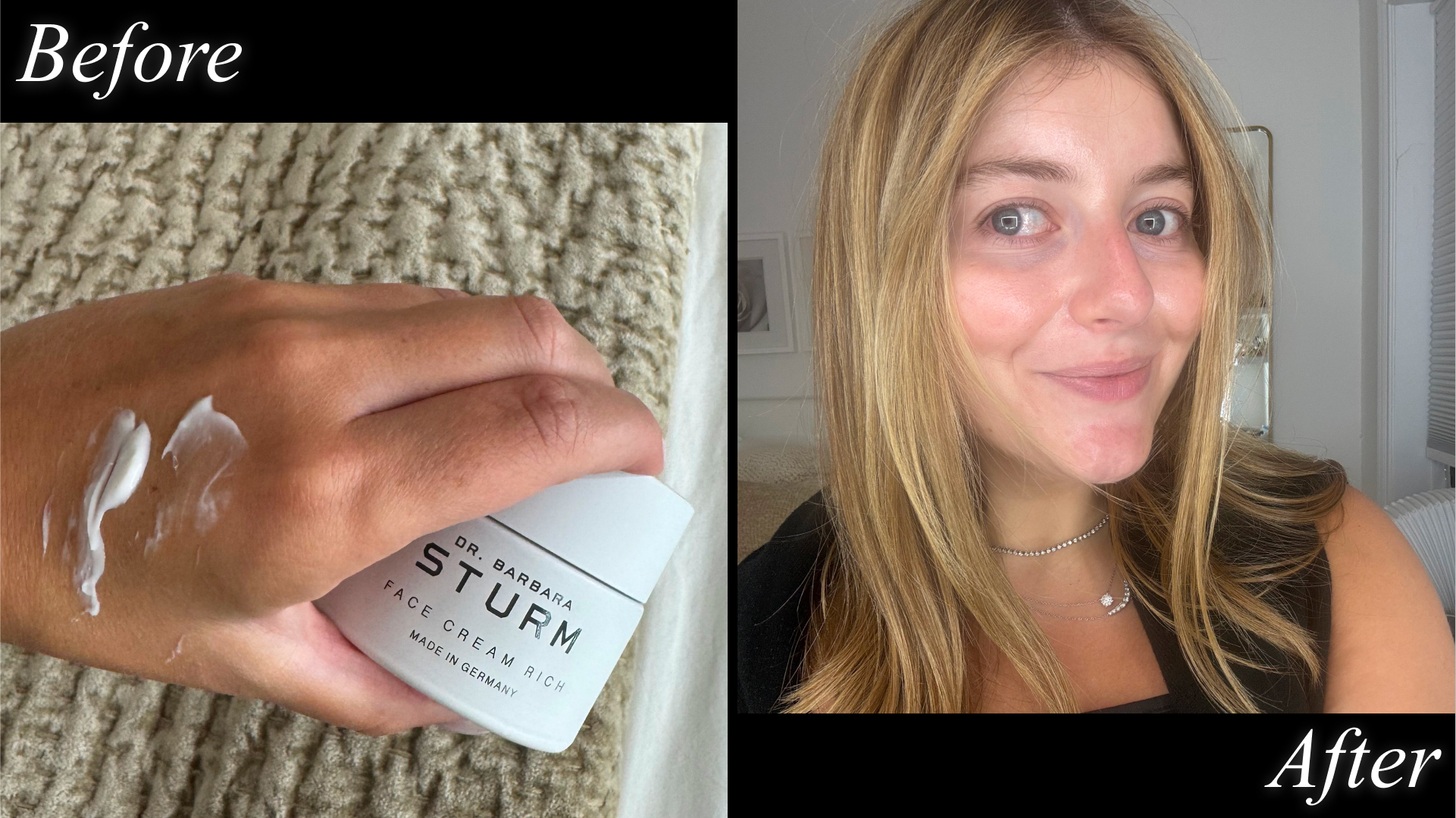 samantha holender wearing sturm night cream