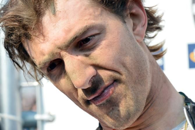 Done and dusted: a tired Fabian Cancellara after his Paris-Roubaix win