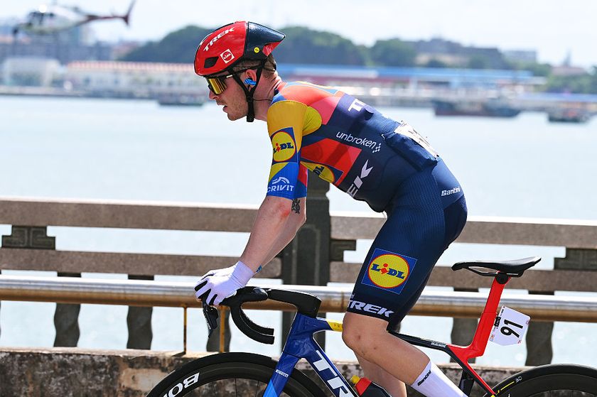 FANGCHENG, CHINA - OCTOBER 14: Mattias Skjelmose of Denmark and Team Lidl - Trek competes during the 6th Gree-Tour Of Guangxi 2025, Stage 1 a 149.4km stage from Fangchenggang to Fangchenggang on October 14, 2025 in Fangcheng, China. (Photo by Tim de Waele/Getty Images)