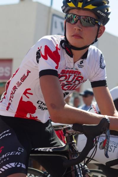 Joe Dombrowski (Bontrager-Livestrong) held on in the crit so that he can attack on tomorrows climb