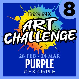 Art Challenge graphic, purple, 28 Feb - 24 Mar