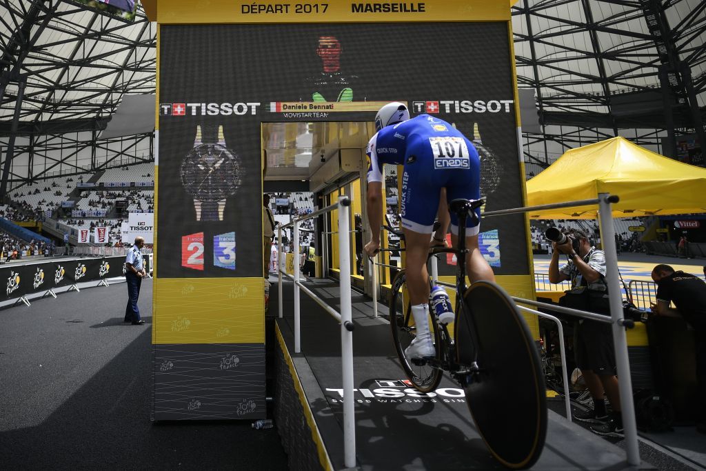 Zdenek Stybar heads up the start ramp