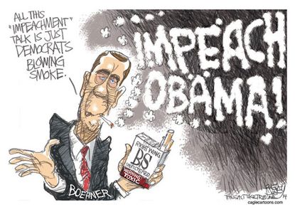 Political cartoon Republicans impeach Boehner