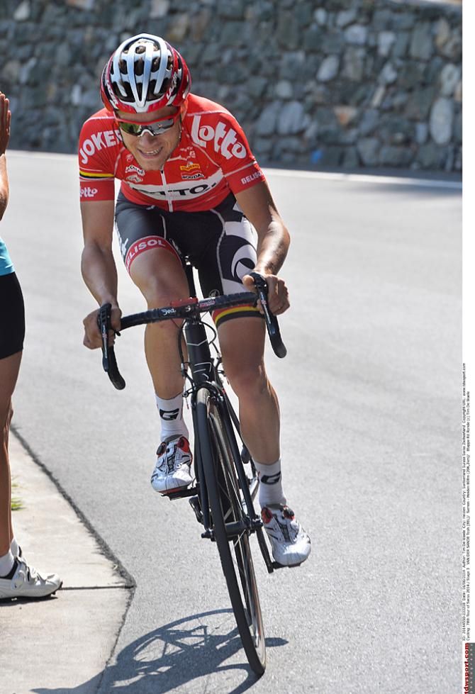 Tosh Van Der Sande (Lotto Belisol) on the attack
