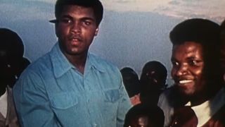 Muhammad Ali in a blue shirt in When We Were Kings