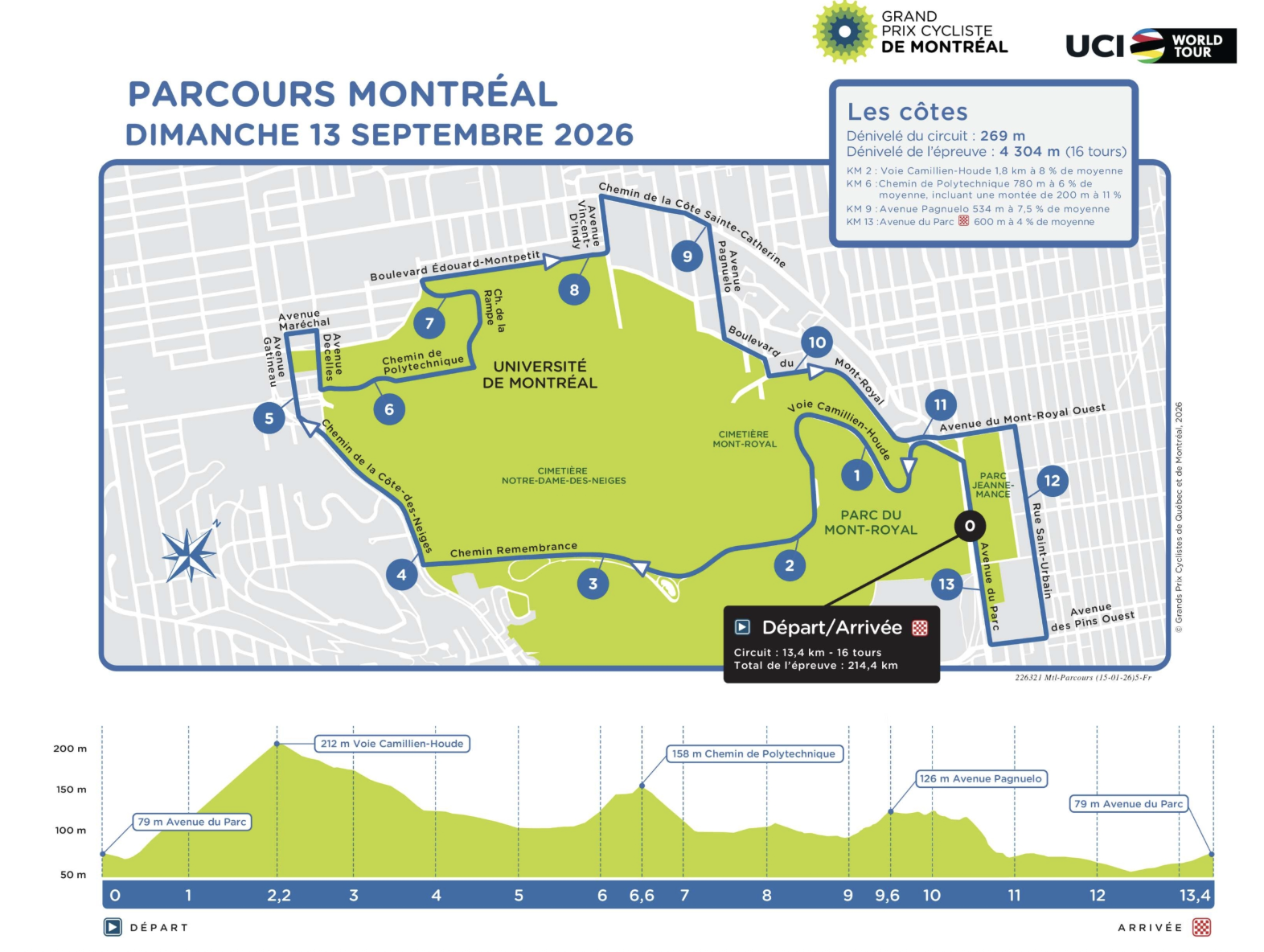 Race route for 2026 Grand Prix Cycliste de Montr&amp;eacute;al