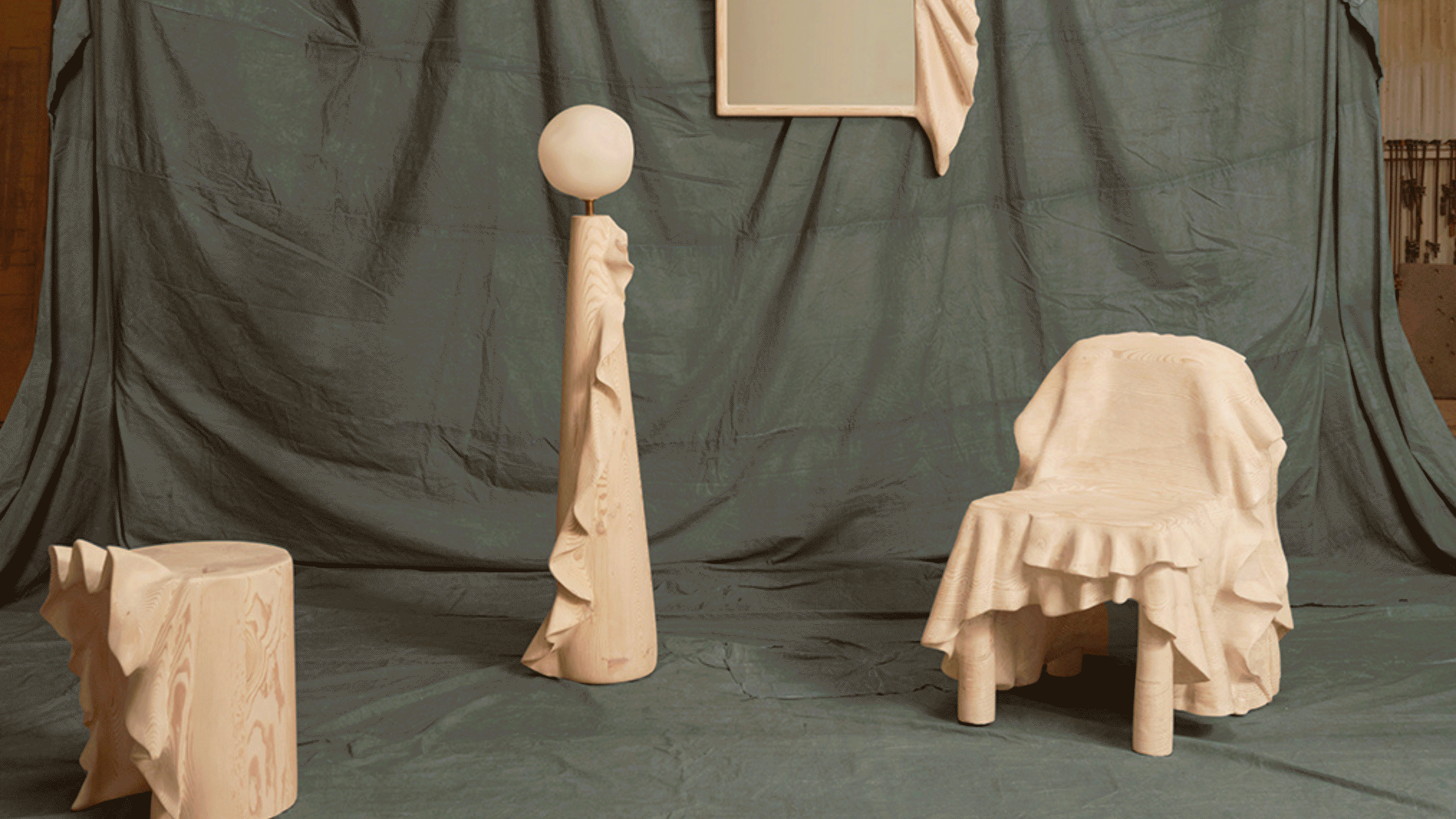 A revolving gif of interiors images