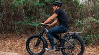 Person riding Ride1Up Rift e-bike