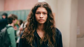 Zendaya's Rue Bennett stares into the camera in Euphoria season 2, the precursor to Euphoria season 3