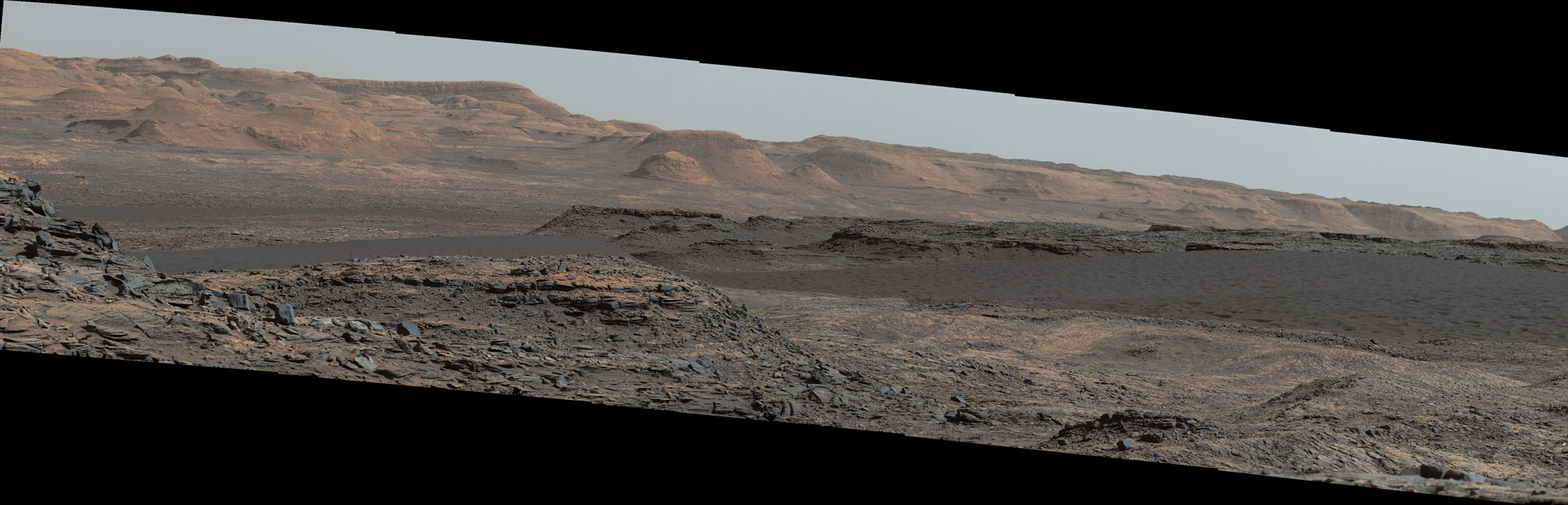 Dark Sand Dune in Mount Sharp&#039;s Foothills