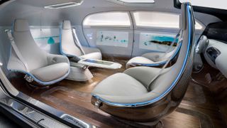 The cabin of a driverless car