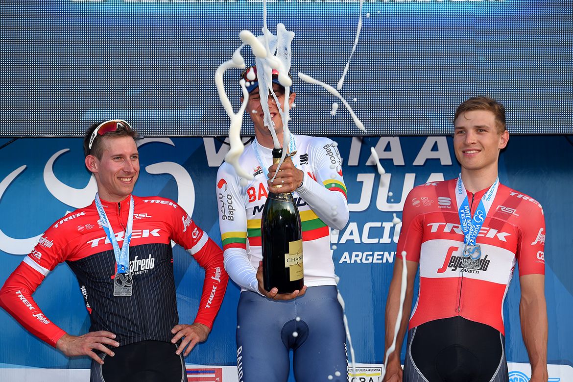 Celebrations for Navardauskas on the podium