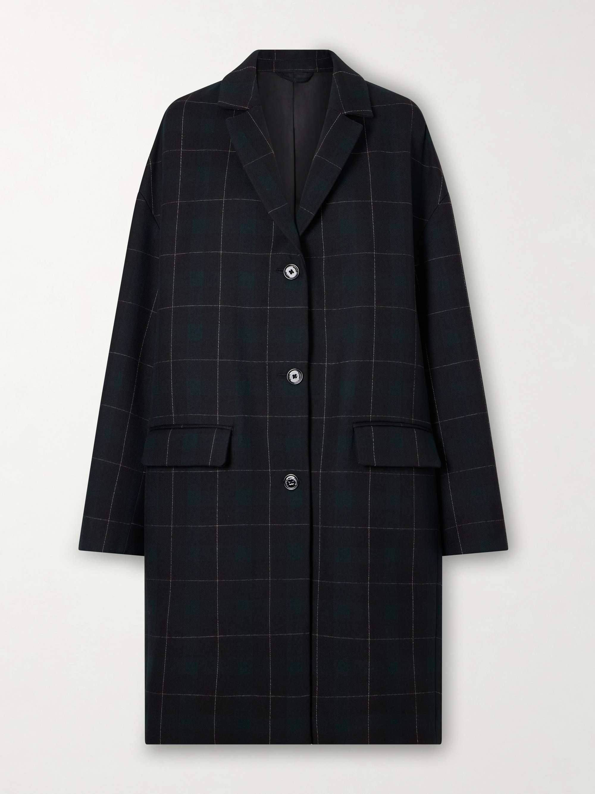 Checked Wool-Blend Coat