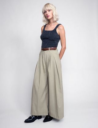 Mel Pleated Tan Pants-Bestseller