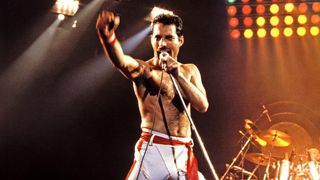 Freddie Mercury of Queen, 1982 Tour at the Various Locations in Oakland, California 