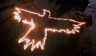 The Crow symbol flames