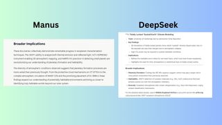 Manus vs. DeepSeek