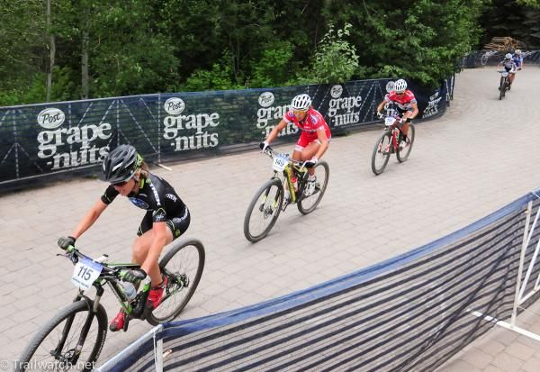 Daniela Campuzano (Mexico National Team) leading with Kate Courtney riding second wheel