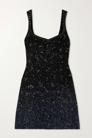 Clio Peppiatt Galaxy embellished stretch-mesh mini dress