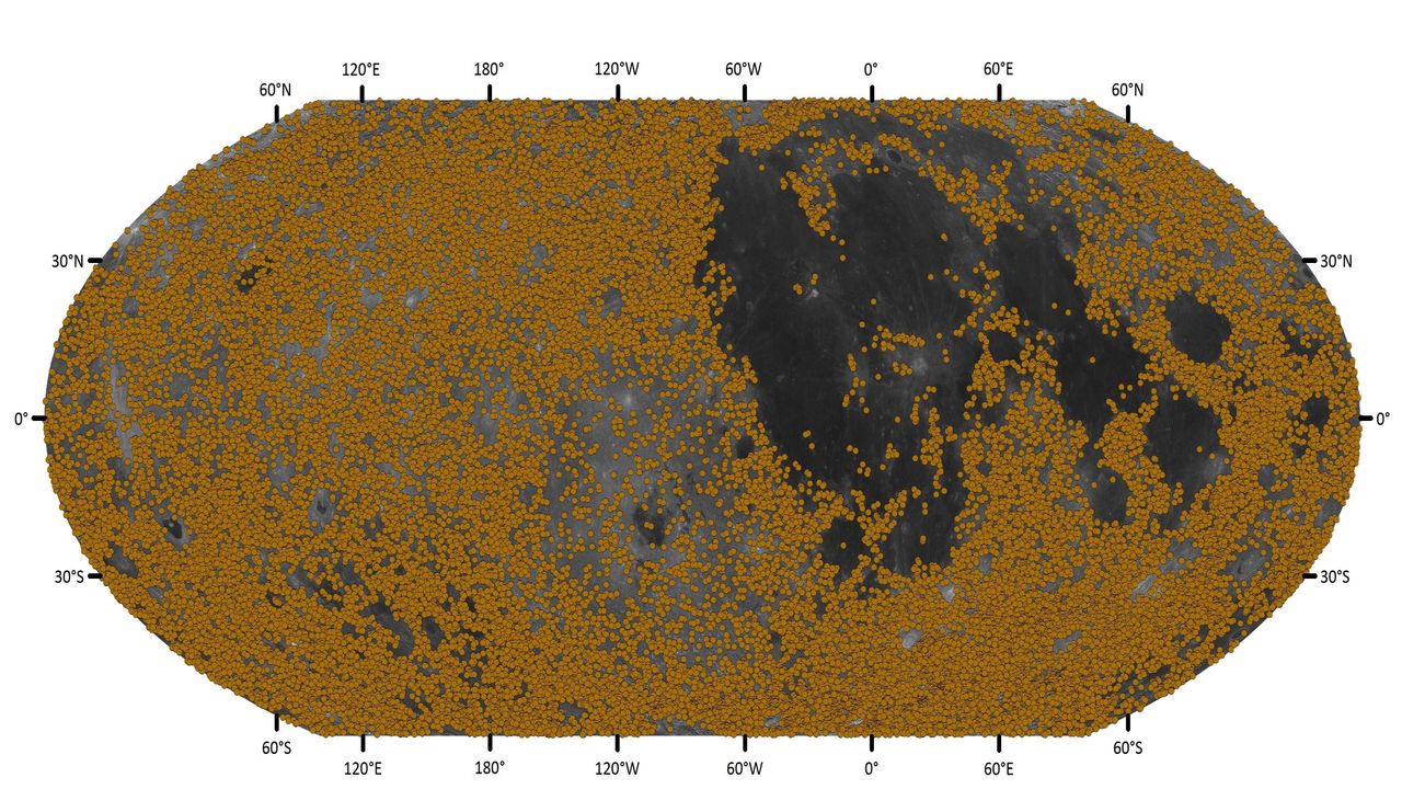The new craters discovered on the moon