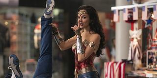 Wonder Woman holding a crook in Wonder Woman 1984