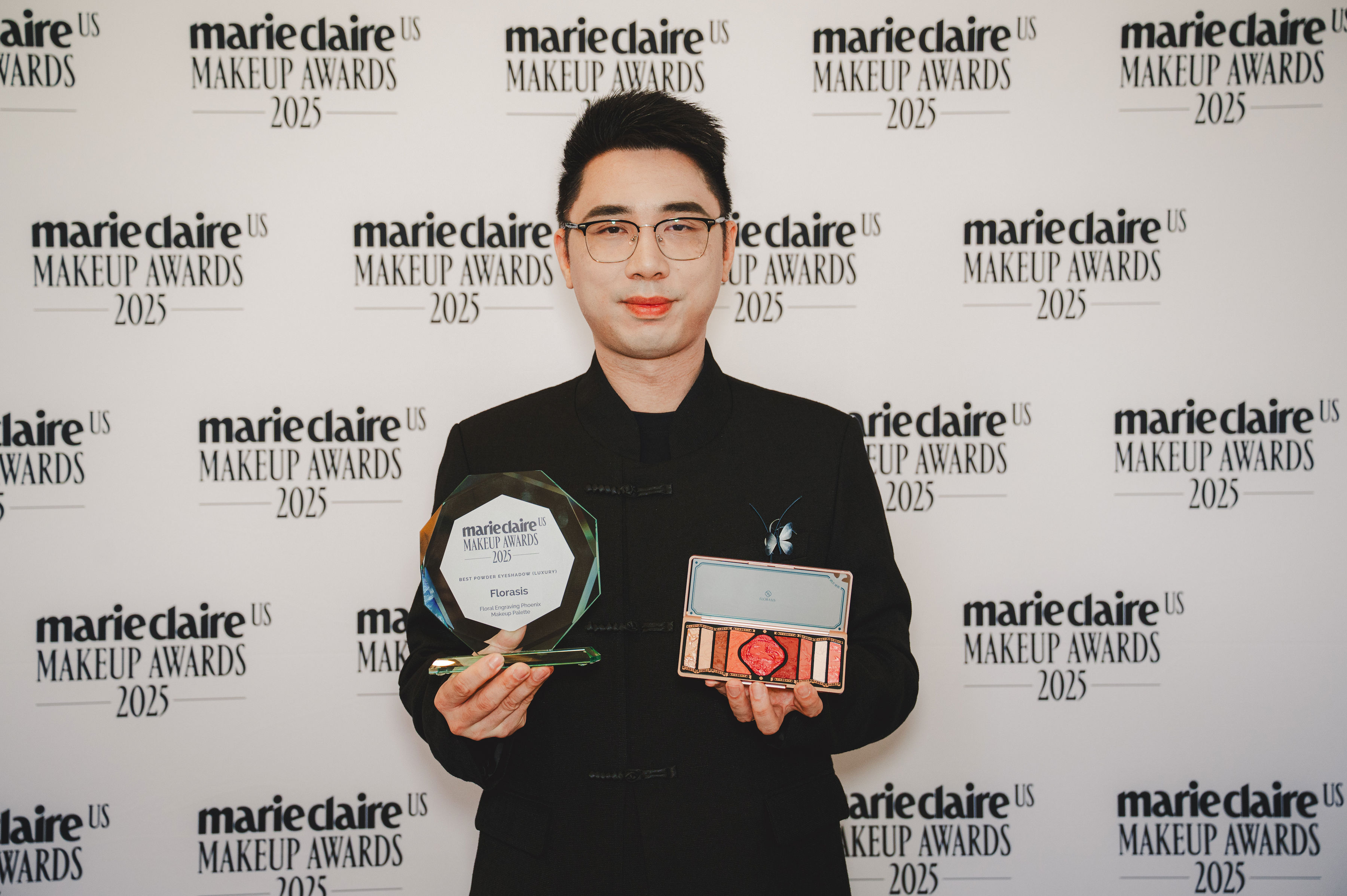 A representative for beauty brand Florasis, which won best luxury powder eyeshadow.
