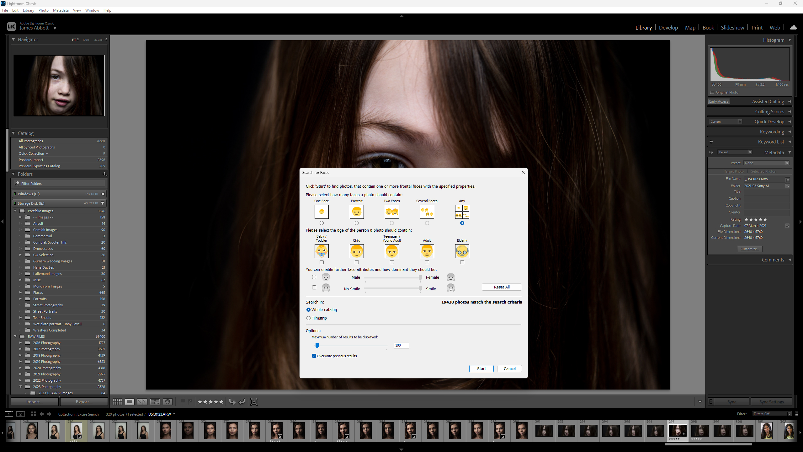 Excire Search 2026 interface